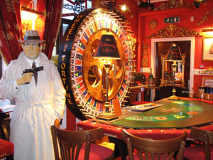 Millionayr Casino, Ayr. Bogey at the wheel of fortune. - click to enlarge